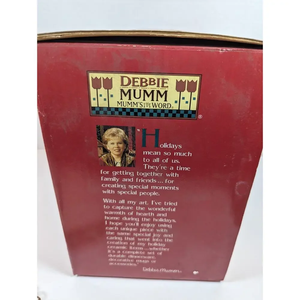 Sakura Debbie Mumm Snow Angel Village Snowman Nibbler Bowl MIB